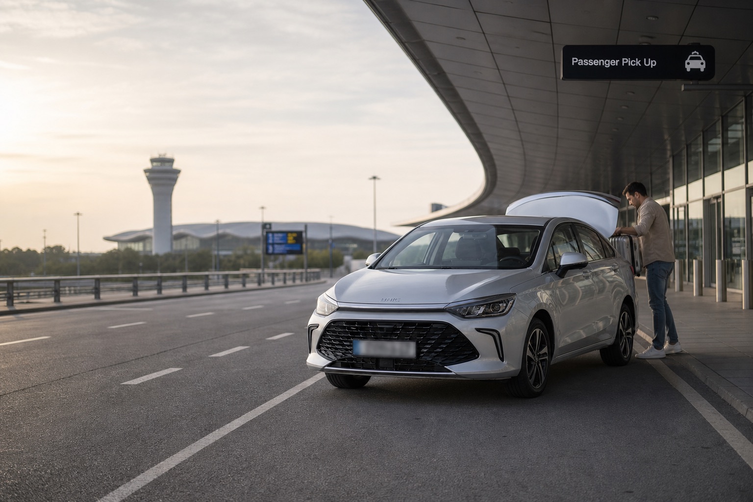 Встреча у аэропорта — BAIC U5 Plus, помощь с багажом