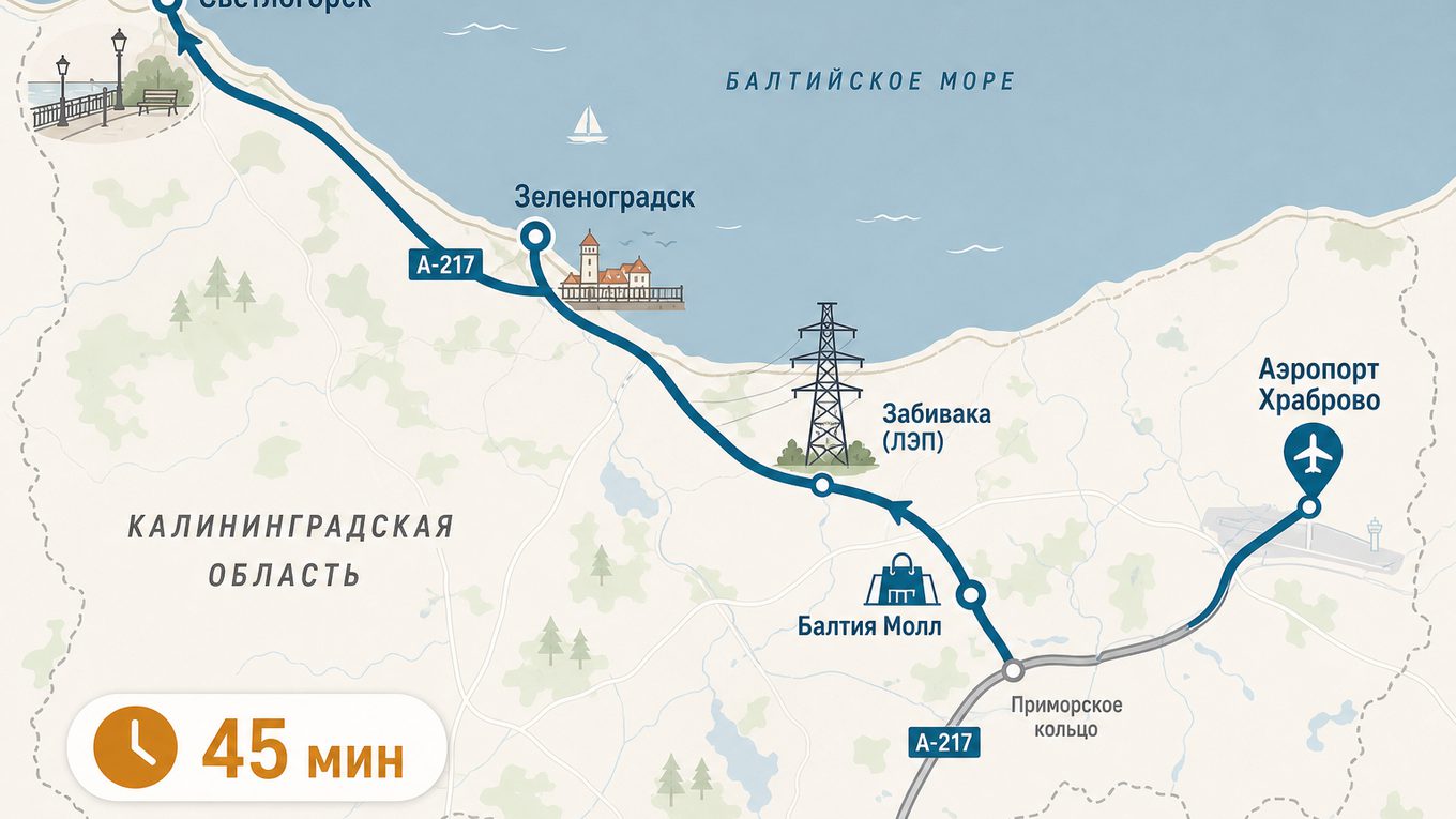 Схема маршрута svetlogorsk