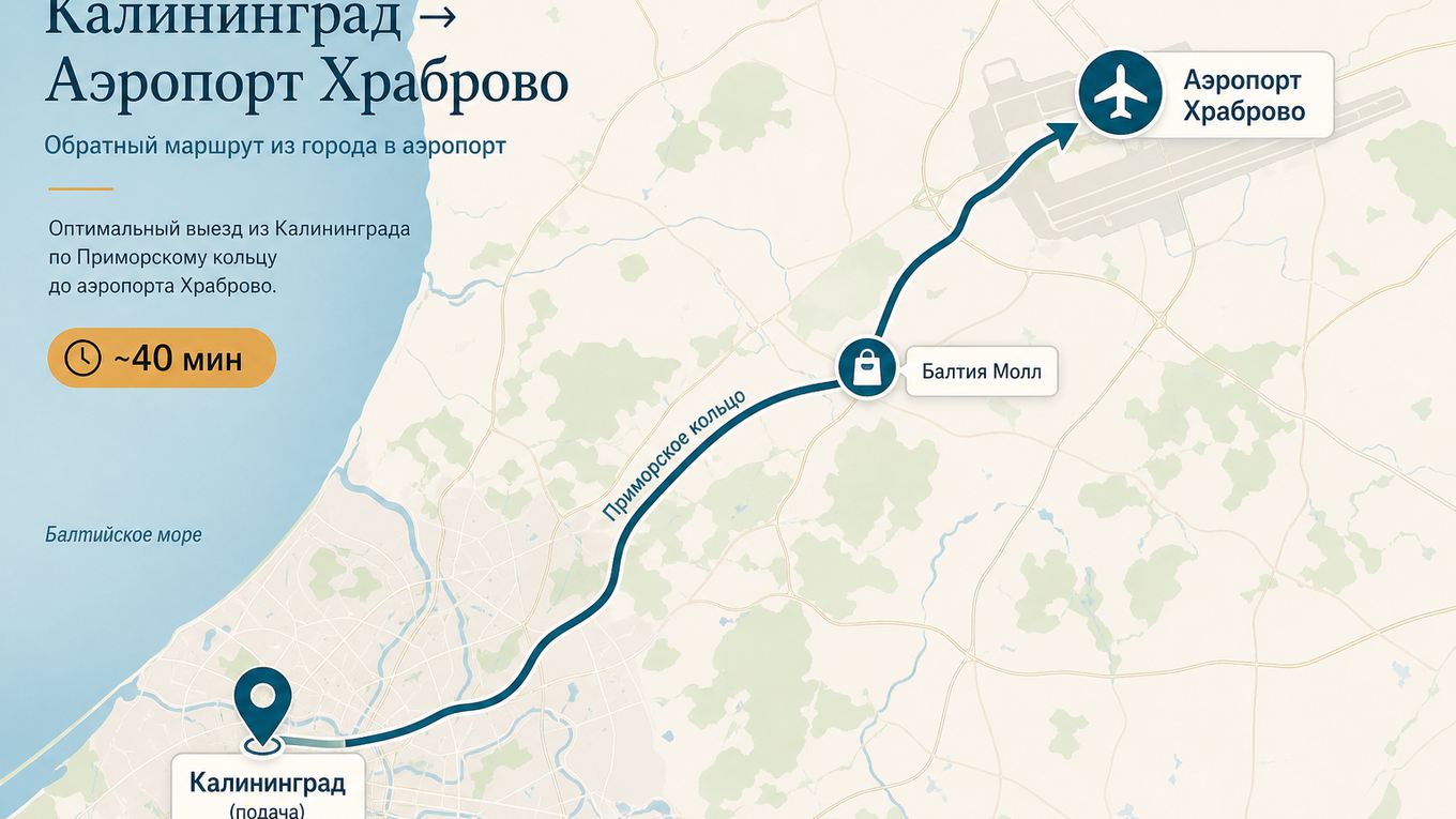 Схема: подача к аэропорту Храброво